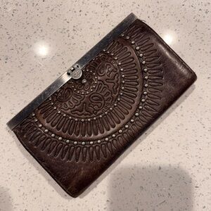 Patricia Nash Brown Leather Clutch Wallet